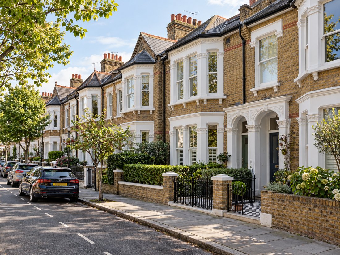 Window film for a row of Victorian terraced houses and flats in London