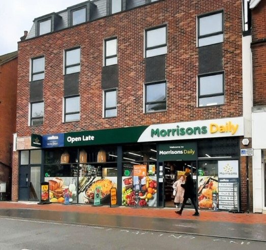 Morrisons Daily shopfront window film and graphics in Tonbridge by Southpoint Window Films for TAP Retail